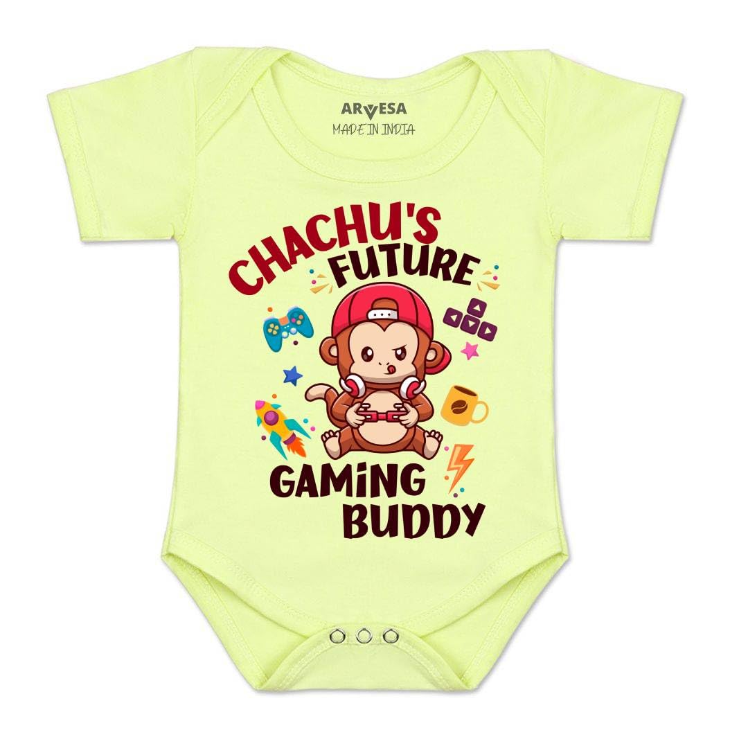 ARVESA Chachu Future Gaming Buddy R-1159 Chachu Bodysuit, Sleepsuits, Rompers For New Born Baby Clothes 0-3 Months Unisex Stylish Dress For Baby Boy & Girl, Newborn Infant Outfit