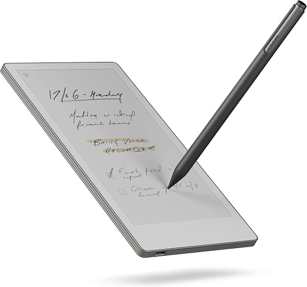 reMarkable Essentials Bundle Paper Pro Move | E-Ink Tablet - 7.3" Colour Display + Marker Plus Pen with Integrated Eraser - 1