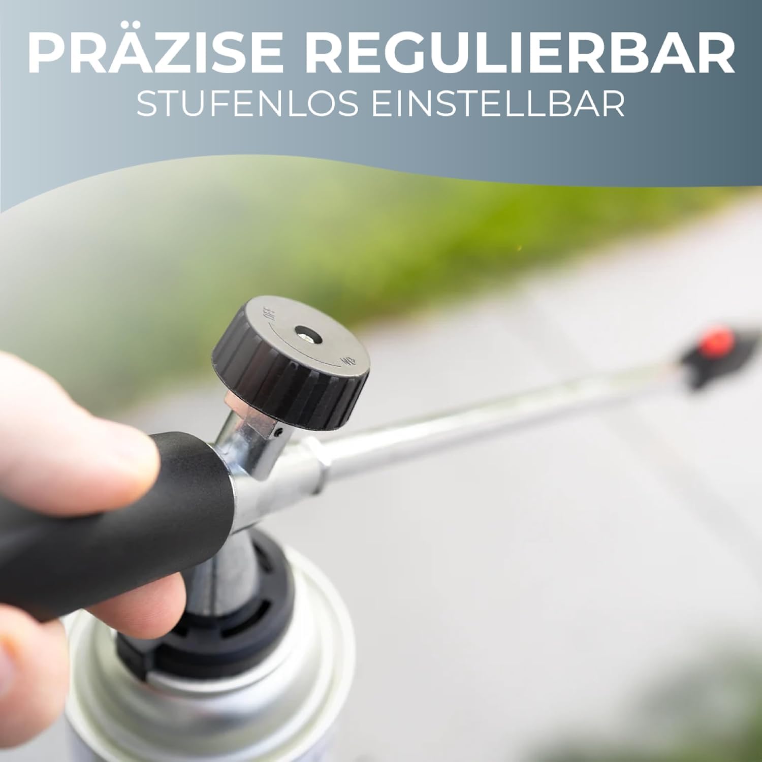 MAGNUM® Unkrautbrenner [1100°] mit Piezozündung – Abflammgerät zur effektiven Unkrautbekämpfung – ergonomischer Unkrautvernichter mit regulierbarer Flamme – inkl. 8 Gaskartuschen (8 Kartuschen)