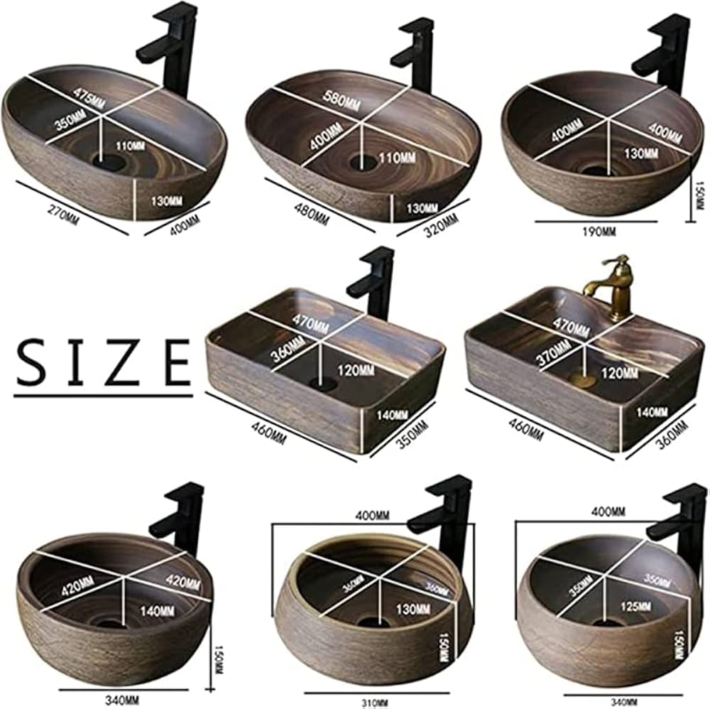 洗面ボウル 洗面ボールセット　陶器 手水鉢 手洗器 手洗い鉢 洗面器排水金具付き 洗面ボール 高級洗面台 洗面ボウルセット 陶器 手水鉢 手洗器