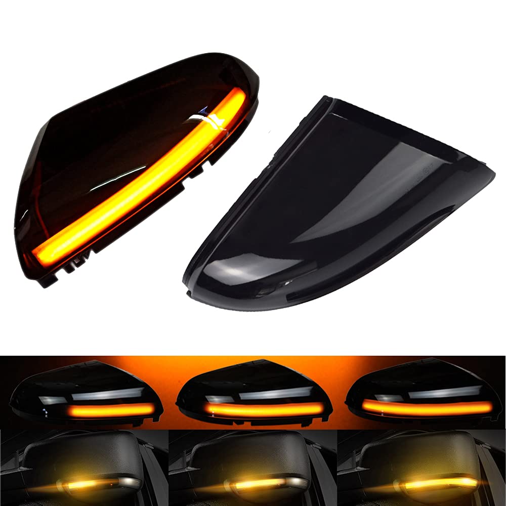 Hacreyatu 2PCS Left Right LED Side Mirror Turn Signal Light Compatible With Dodge Ram 1500 2009-2013 2500 3500 2010-2013