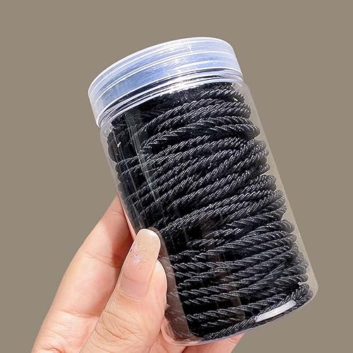 50PCS black headband with high ponytail tie suitable for both