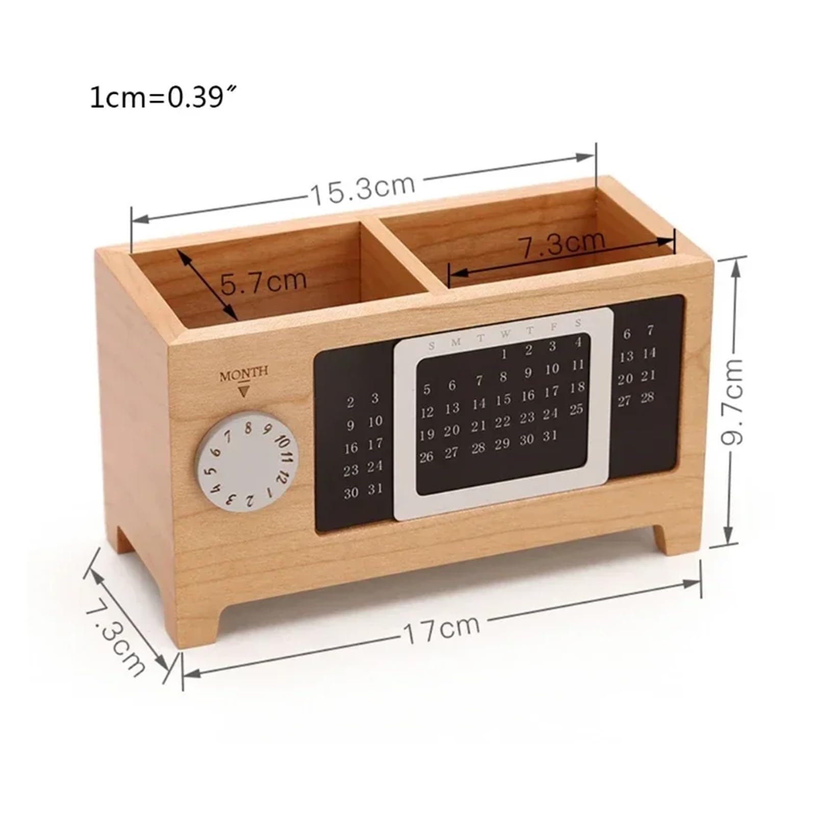 Schreibtisch Organizer Stationery Control Wooden Multifunctional Box Organizer Holder Remote Storage Pen Pencil Desktop Calendar Creative(Walnut)
