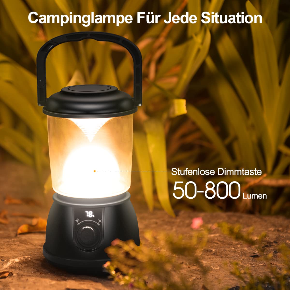 EMNT Lanterna LED Ricaricabile 15000mAh, 4 Modalità E Dimmerabile, Power Bank, Impermeabile IP66 Per Campeggio Ed Emergenze
