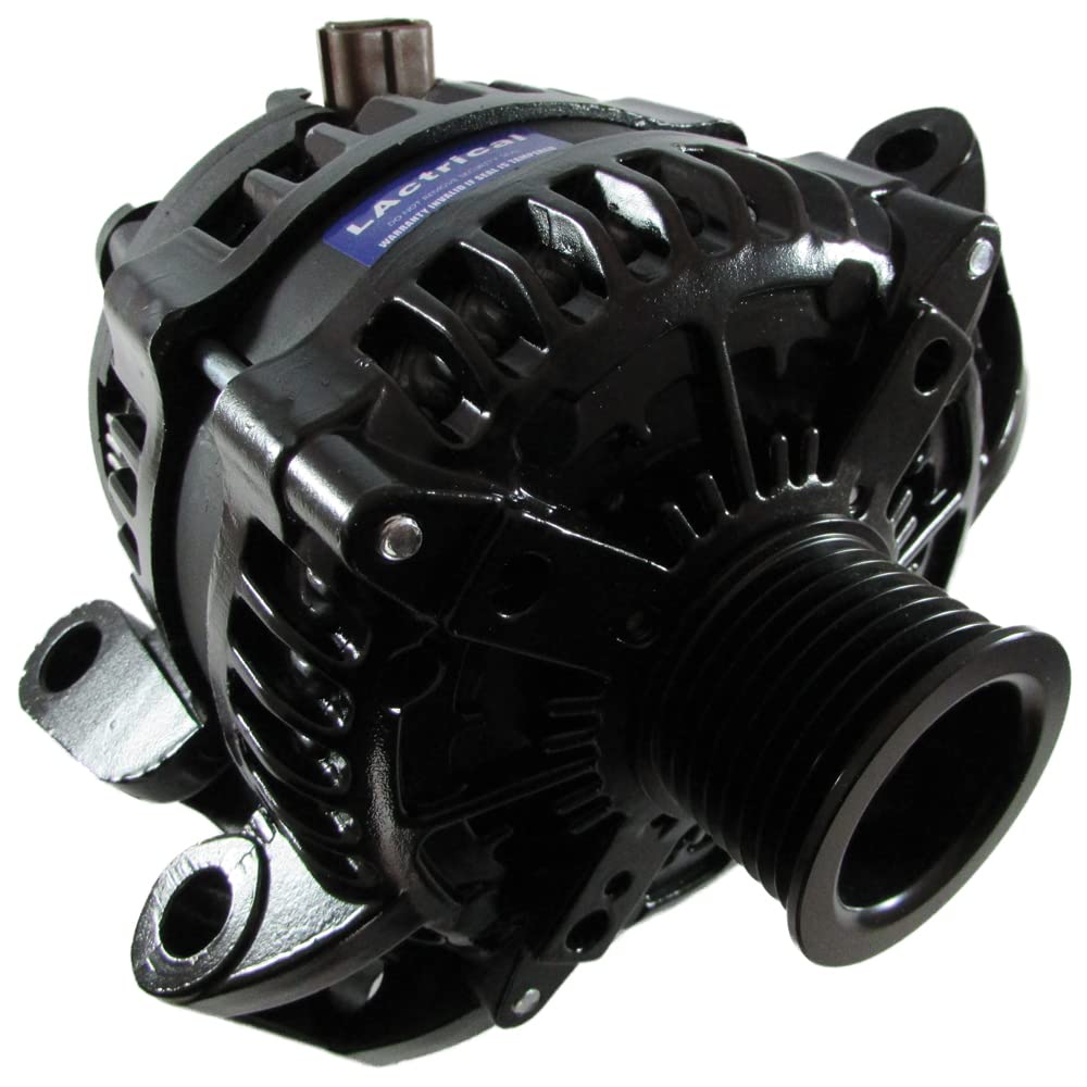 LActrical High Output Black 350 Amp Alternator 6 Phase Hairpin compatible with Ford Excursion F250 F350 F450 F550 Super Duty 6.0l V8 Diesel DSL powerstroke 2003 03 2004 04 2005 05 2006 06 2007 07 350A