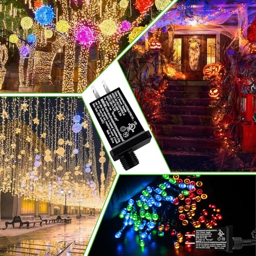 Image of 24V 6W Class 2 Power Supply LED Transformer Replacement IP44 Low Voltage Adapter for Christmas Tree String Light, Fairy Light, Net Light