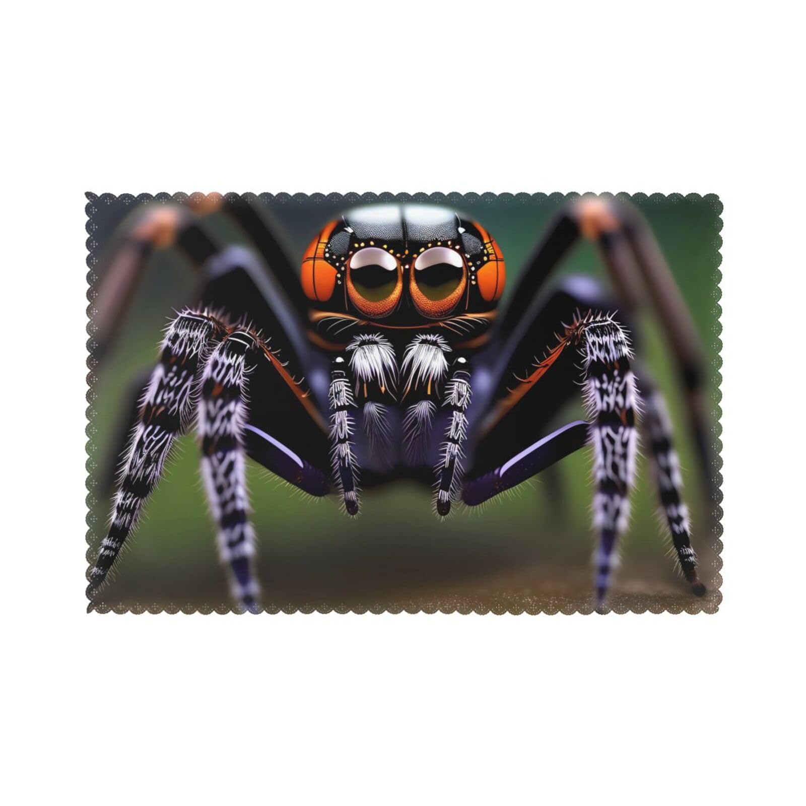 Tropical rainforest spiders Placemat set of 6, oil-proof and insulated dining table placemats, washable and wipeable.