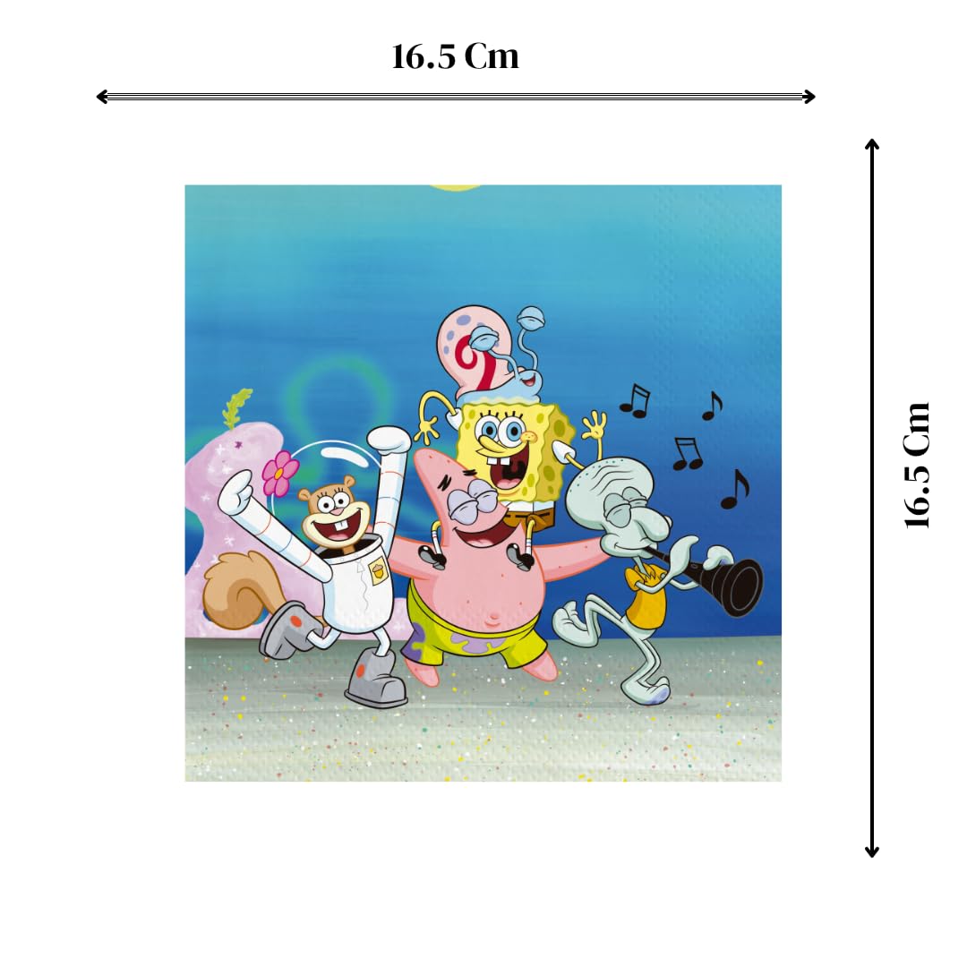 BeenSmile - 8 Piatti Monouso 23 Cm A Tema SpongeBob - Stoviglie Per Feste Di Compleanno Per Bambini - Decorazioni Tavola USA E Getta - Piatti Colorati E Robusti - 2