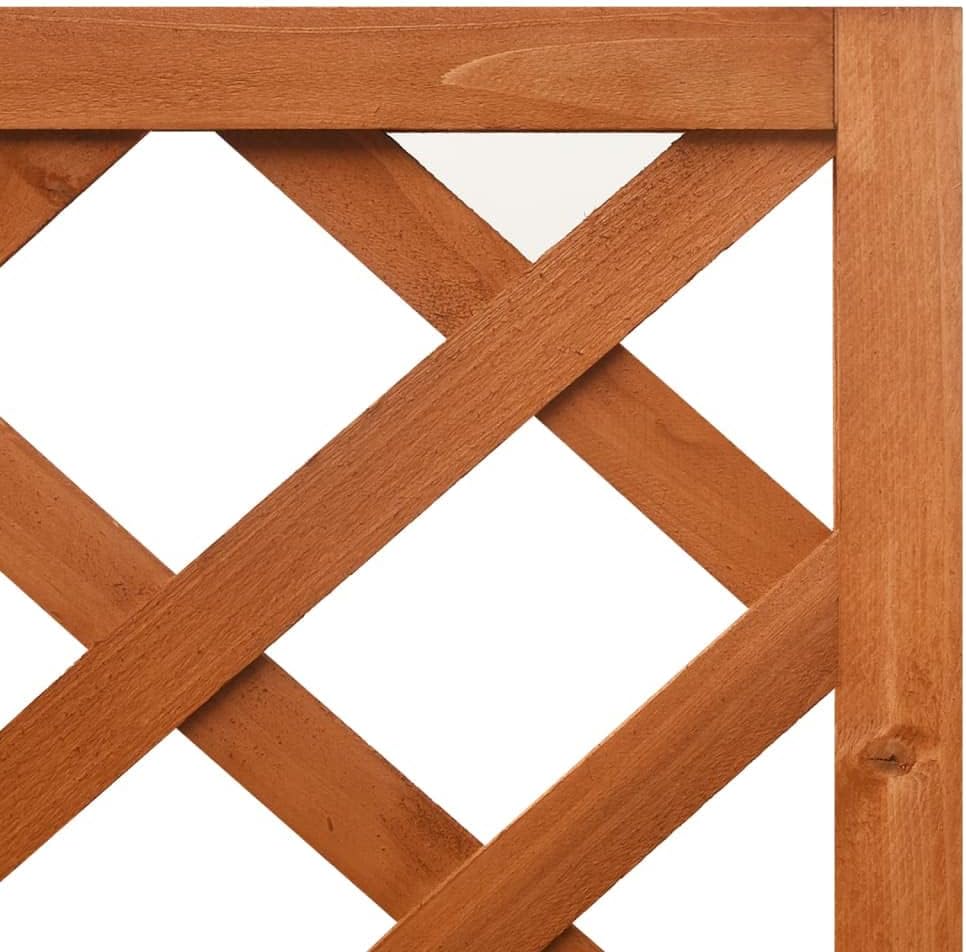 vidaXL Planter, Flower Box, Trellis Raised Bed, Outdoor Planter for Patio Backyard Garden Balcony Porch Vegetables Herbs, Solid Firwood