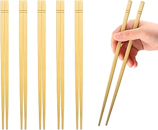 HOPELF 9.5 Inch Bamboo Chopsticks 5 Pairs Reusable Natural Nan Bamboo Classic Minimalist Eco-Friendly
