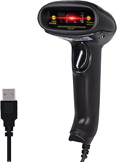 Barcode Scanner,Symcode USB 1D Laser Wired Barcode Reader