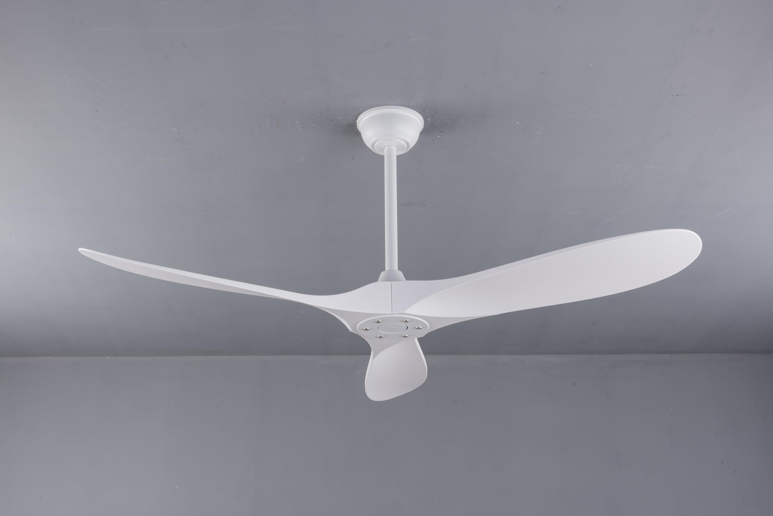Homgoday Ventilador de Techo Moderno sin luz, 60 Pulgadas, Motor DC silencioso Reversible, Control Remoto con Temporizador, para Interior y Exterior, Dormitorio, Sala de Estar, Patio