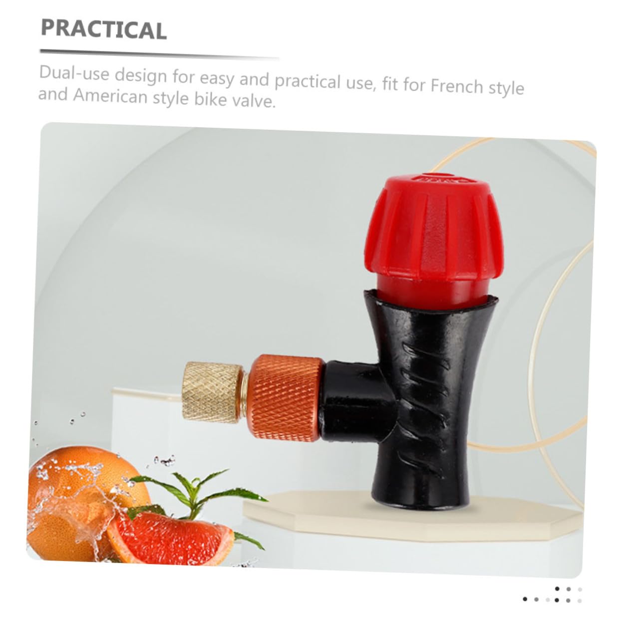 Mikinona Dual-use Bike Tire Inflator Valve 3/8-24 Thread 16g Tire Pump Co2 Inflator for Bicycles