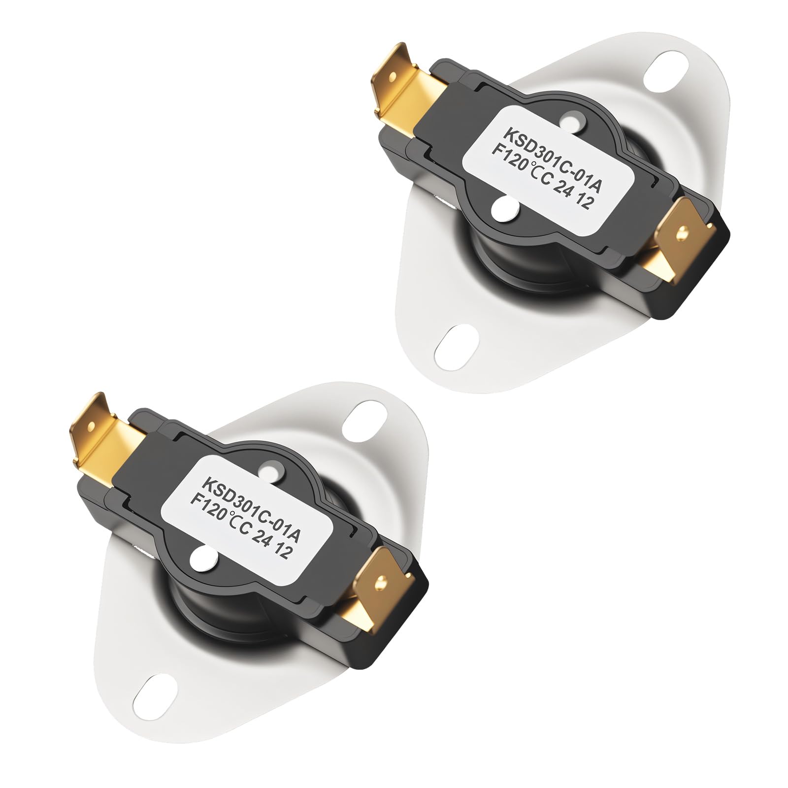 Tsophreniq 2Pcs 2511F002-201 Disc Thermostat Switches Replacement Furnaces Temperature Limit Switches 120°F On And 105°F Off Enduring Furnaces Temperature Limit