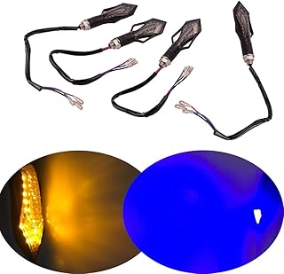 Sport family 4PCS Gelb and Blau 13LED Motorrad Blinker Licht Indikatoren Lichter Lampen für Yamaha iKawasaki Custom Bike C...