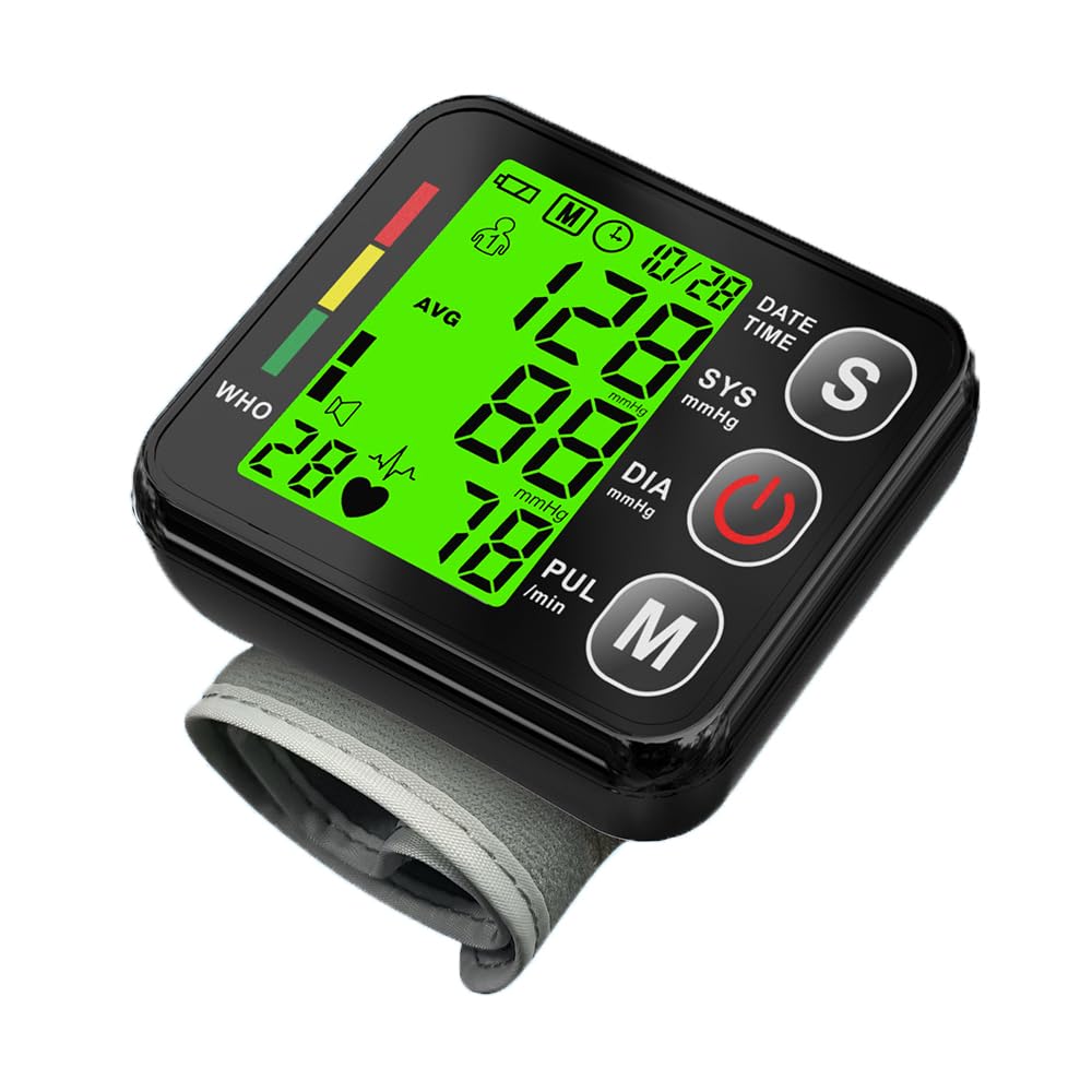 FONCBIEN Tensiometro de Muñeca, Tensiómetro Digital Medidor Tension Arterial Presion Monitor automático de presión Gran Pantalla Memoria 2 * 99 Medición Precisa Aparato Tension Arterial