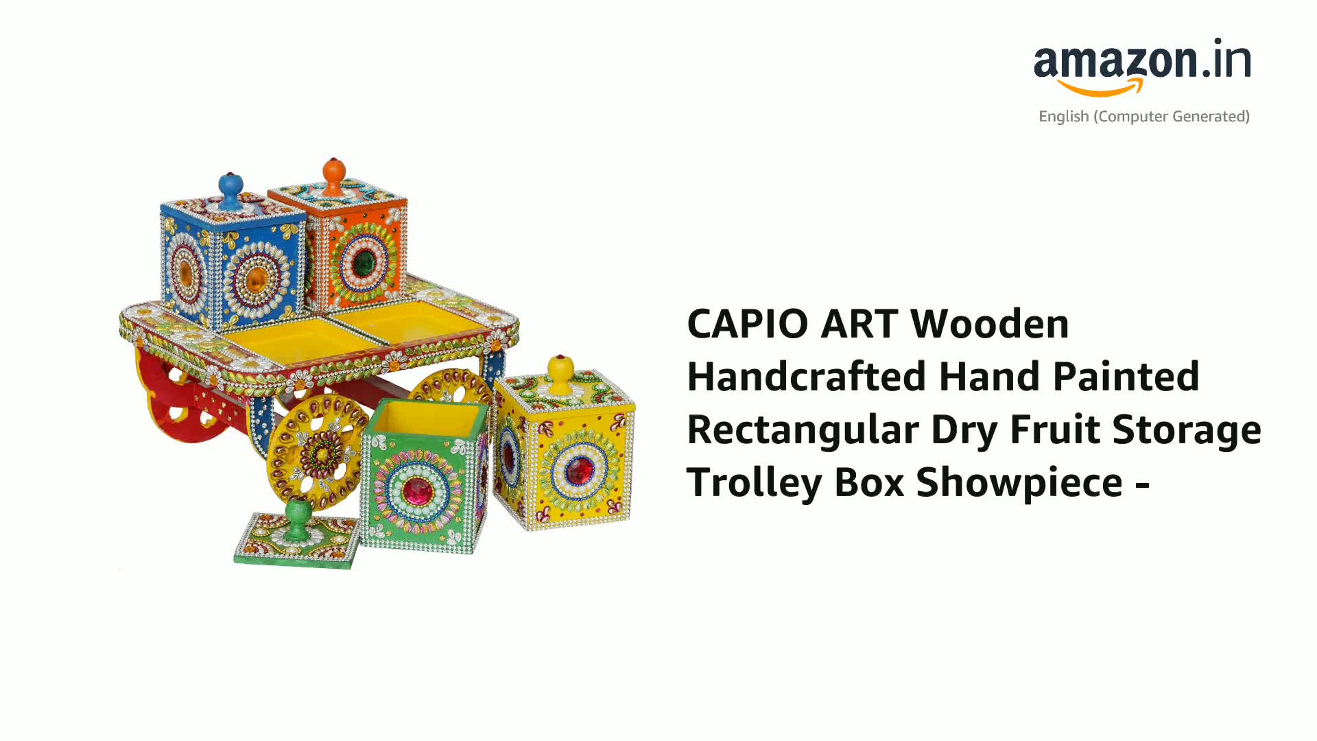 Buy CAPIO ART Wooden Handcrafted Trolley Shape Dry Fruit Box with