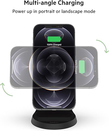 Miniatura 9 de Belkin Cargador inalámbrico magnético, (fuente de alimentación incluida), soporte de carga inalámbrico, compatible con MagSafe para iPhone 12, 13,