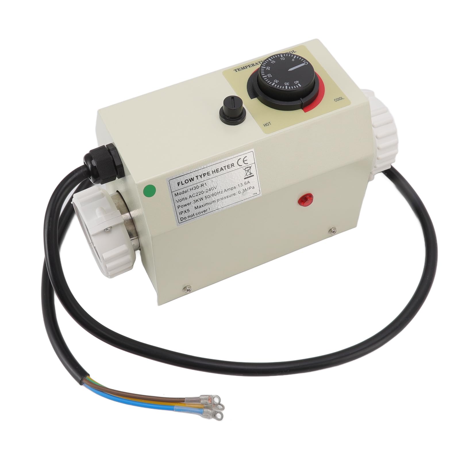 Scaldabagno Elettrico 3KW per Vasca e Piscina, Termostato Touch Screen, Funzione Temperatura Costante, Acciaio Inossidabile, per Vasche Idromassaggio e SPA