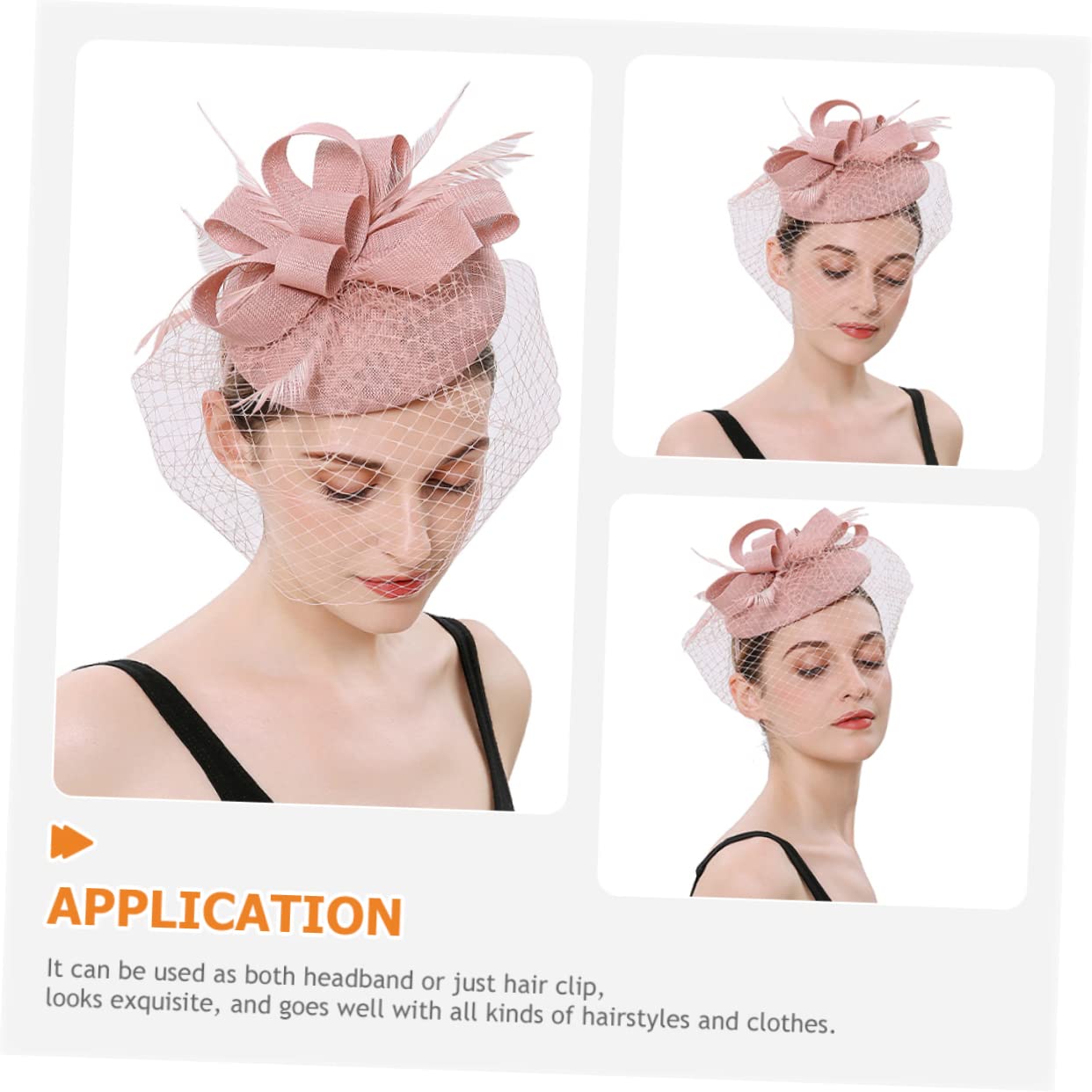 FOMIYES 2 Pz Cappello da Cocktail Party Cappelli Fascinator per Le Donne Copricapo da Cocktail Tea Party Fascinatore a Rete tè Piuma Artificiale da Donna Affascinante per