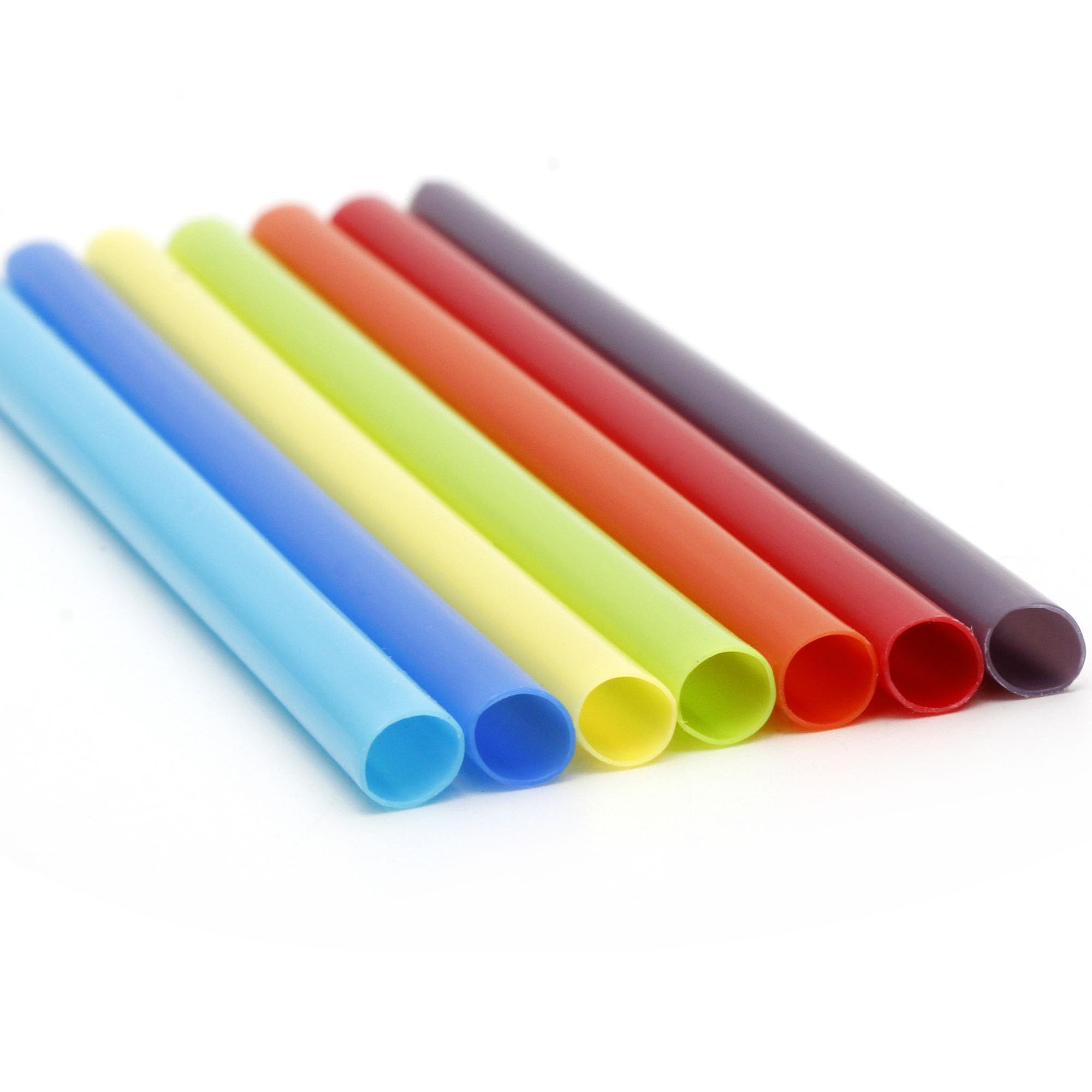 Youngever 7 Pack Kids Plastic Straws, 5 Inch Reusable Plastic Straws for Kids and Toddlers (Rainbow Colors)