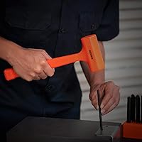 Vista 6 de NEIKO 02847A - Martillo de soplado muerto de 2 libras, naranja neón Cuerpo moldeado de una pieza Empuñadura a cuadros Resistente a chispas