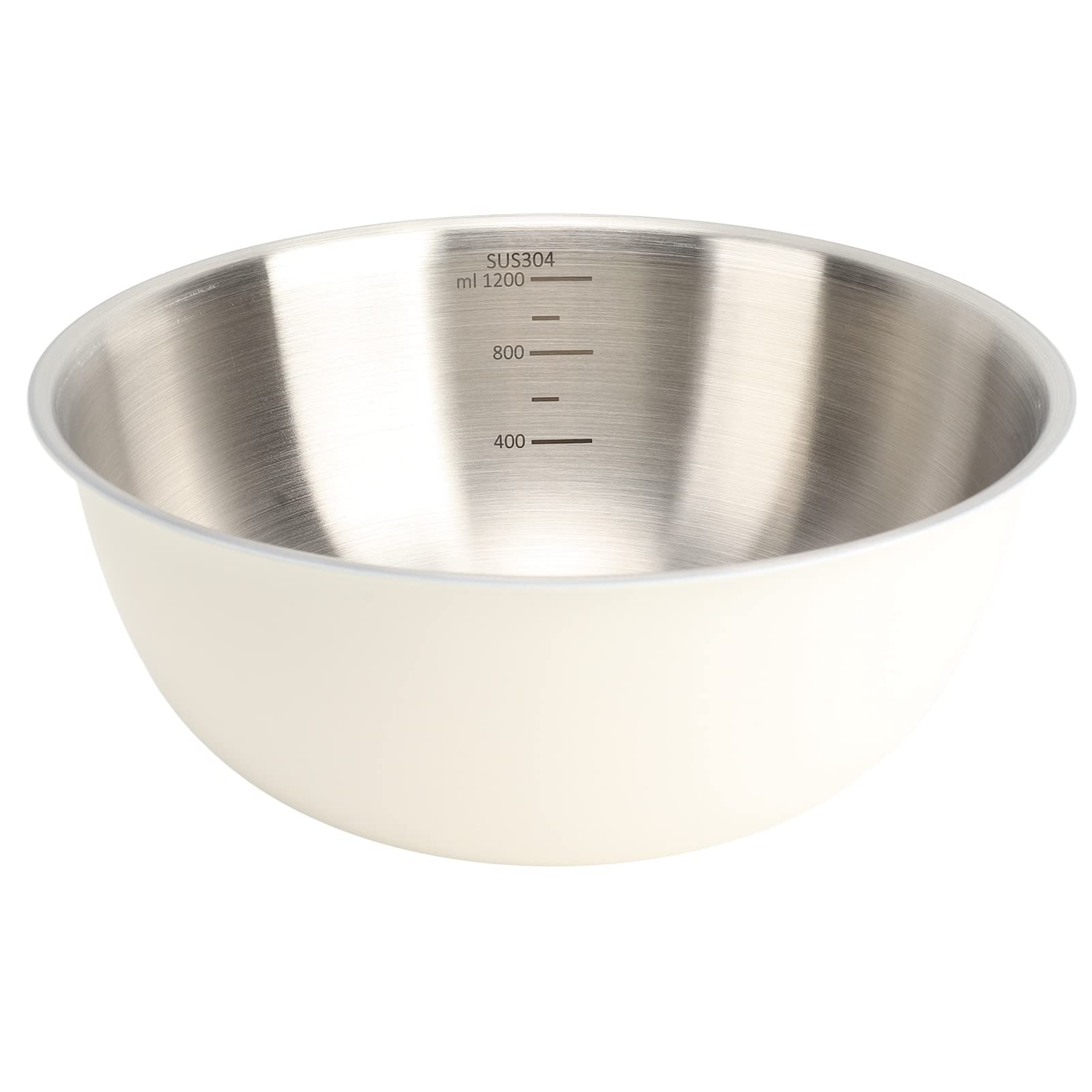 3 Pcs Bols à Mélanger avec Balance, Bassin à Salade Japonais en Acier Inoxydable Cuisson Pétrir la Pâte Bol à œufs Cuisine Organisateurs de Stockage des Aliments(Blanc)