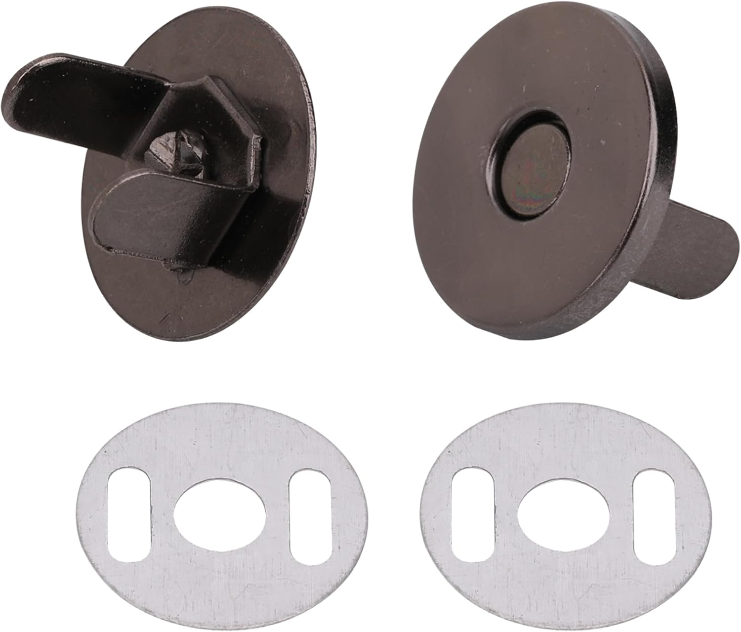 Weddecor 50pcs 18mm Gun Metal Magnetic Snaps Purse Double Rivet Closures with 2 Metal Backing Washers Round Fasteners Clasps Stud Button for Crafts, Purse, Bag and Clothes