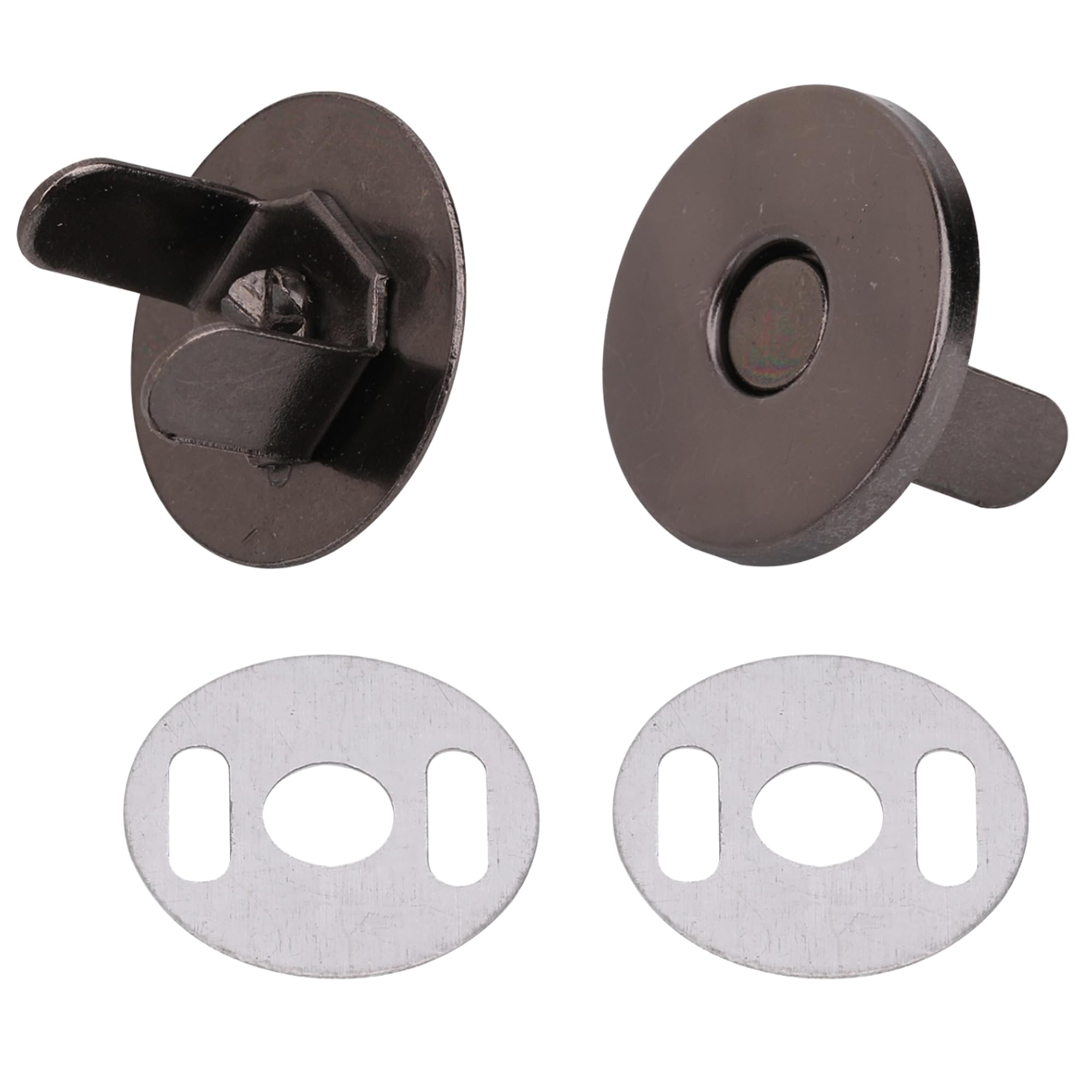 Trimming Shop 14mm Gunmetal Magnetic Snap Fastener for Sewing and Clothing Repair, Purses, Bags & Crafts, DIY Projects, Lightweight, Press Stud Closure with Two Metal Backing Washers, Pack of 10