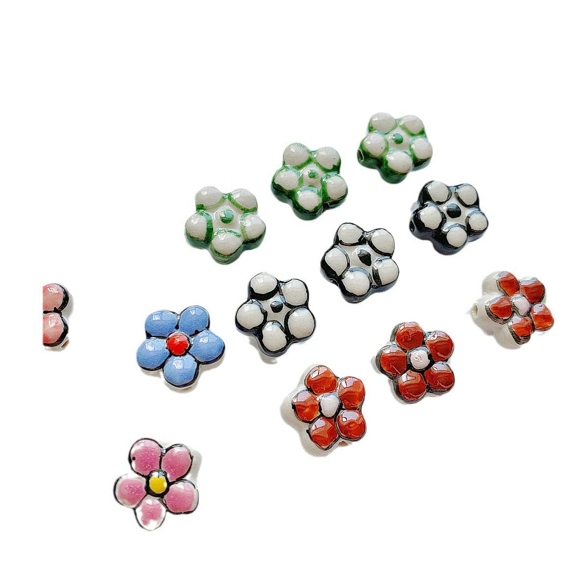 KitBeads 100Pcs Willekeurige Ondoorzichtige Bloem Kraal Caps Kleurrijke Iriserende Bloemen Kralen Platte Terug Mini Bloem Spacer Kralen Voor Sieraden Maken Bulk