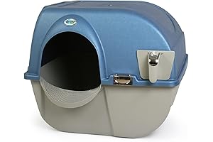 Omega Paw Large Roll 'n Clean Litter Box in Pearl Blue