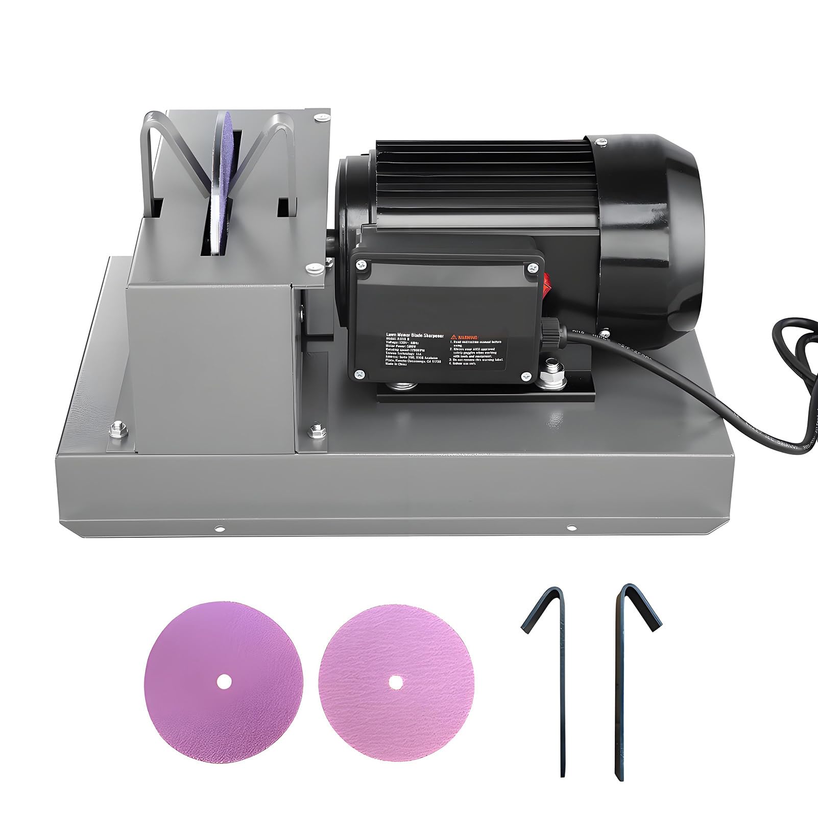 EpyGnom Electric Lawn Mower Blade Sharpener Machine, 2/3HP 500W 1HP 750W Lawnmower Bench Grinder with 7 Inch & 9 Inch Ceramic Wheel and 1 Pair 60 Grit Sandpaper and 30° & 40° Bracket 750W