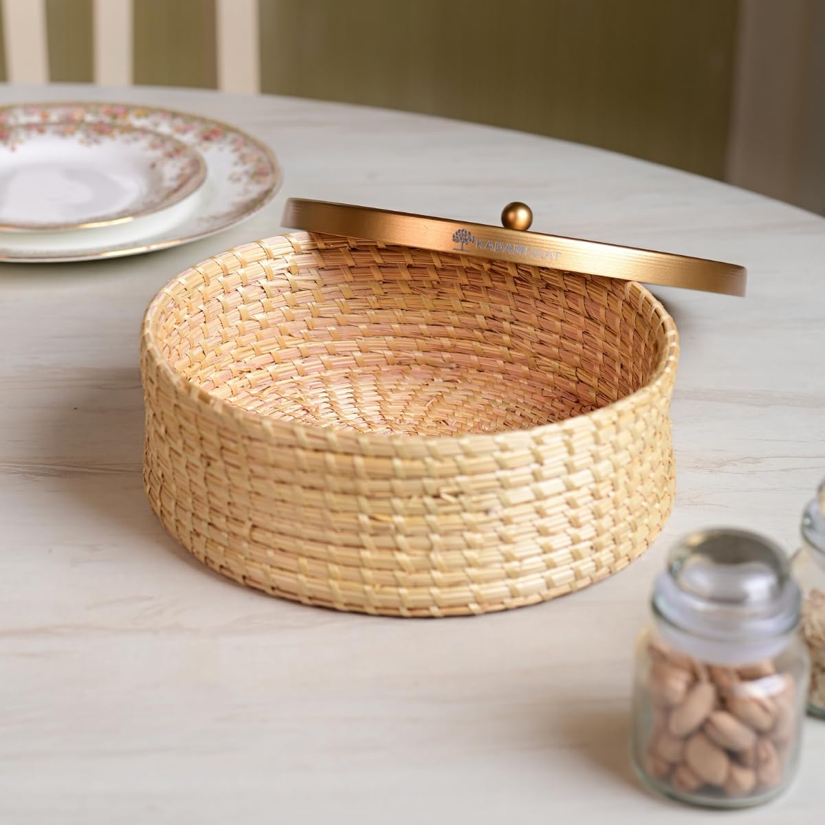 Handmade Sikki Roti Box - Natural & Rustic -6