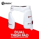 RMAX Lower Body Protection Cricket Thigh Pad Double Inner Thigh Pad Cricket Thigh Guard for Right Hand Batsman (Off-White) gallery image