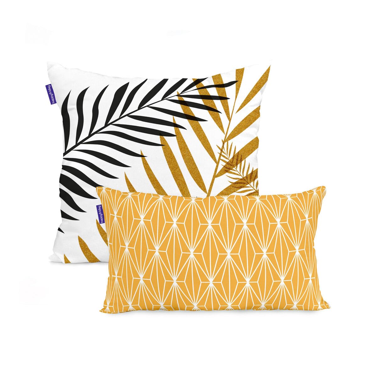 HappyFriday Blanc Foliage Cushion Cover Set Multicolor 2 Pieces