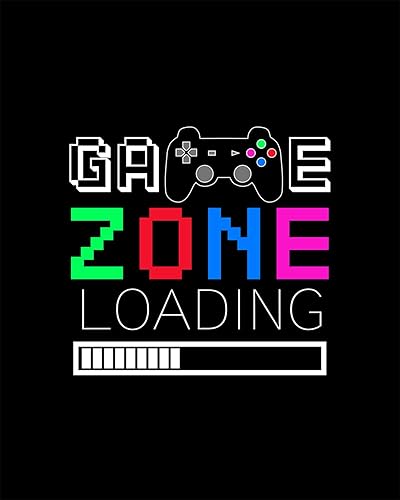 Govivo Game Zone Loading - Impresión artística de decoración de pared con fondo negro - Obra de arte sin marco de 8 x 10 pulgadas con temática de