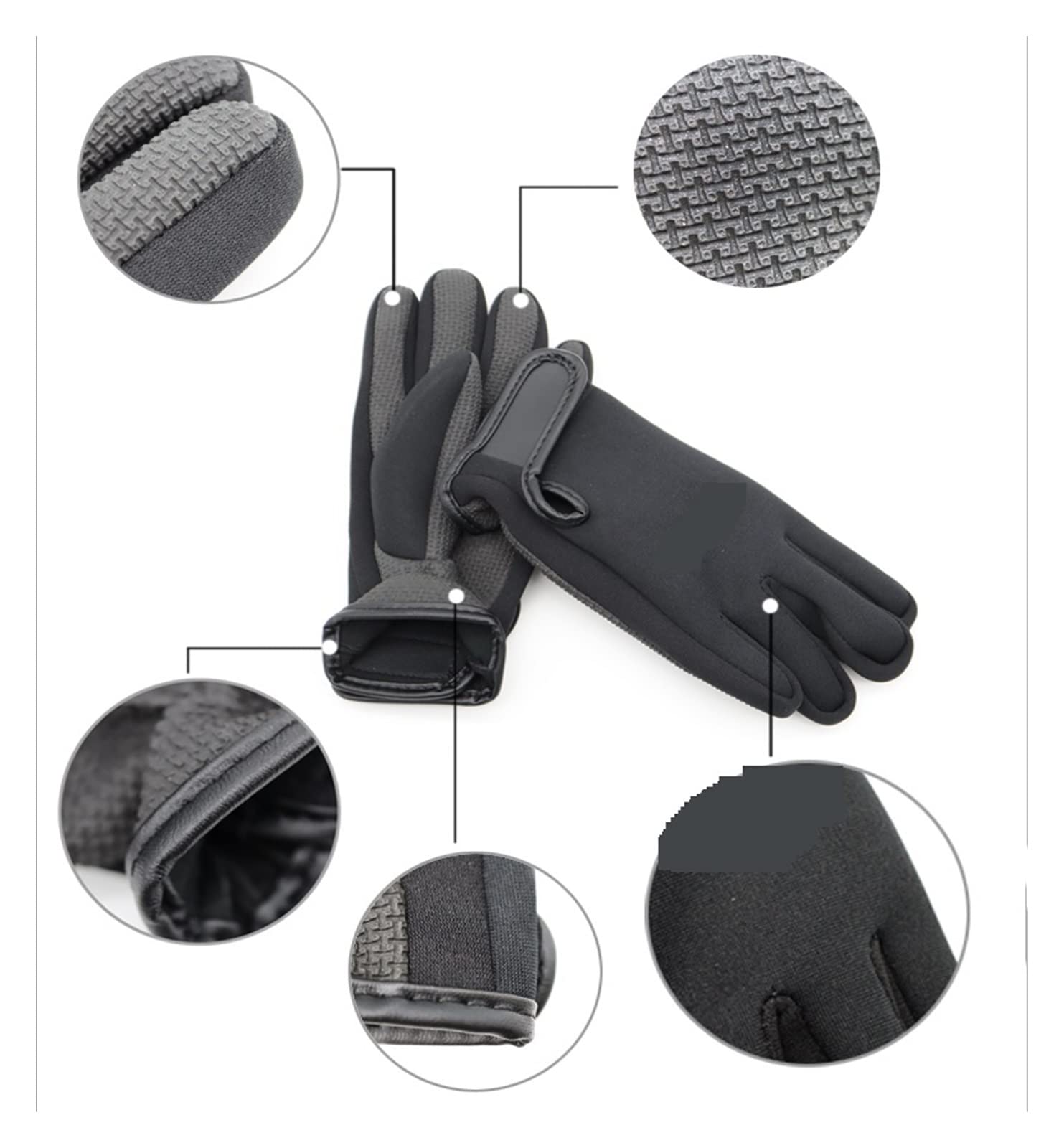 Guanti da nuoto for uomo e donna, in neoprene 1,5 mm, antiscivolo, caldi, for snorkeling surf