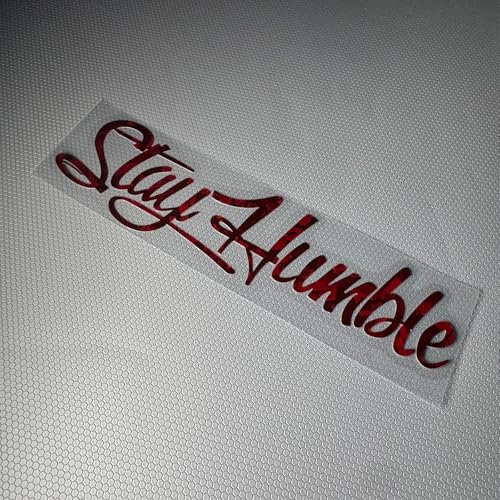 Image of Car Stickers for Stay Humble Auto Front Rear Windshield Window Decal Vans Truck Window Tail Decoration (Flower Carbon Red, 200x50mm)