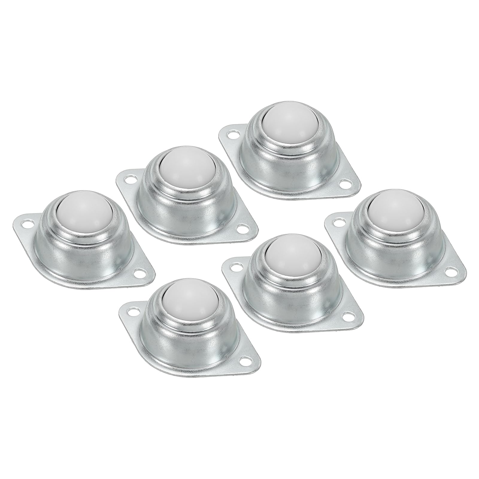 PATIKIL Rodamiento de Transferencia de Bola Rodante 3/4" 6pcs Carga de 33 Libras Montado en Brida Rodamiento de Bola de Nylon para Soporte de Rodillo Transportador y Transmisión