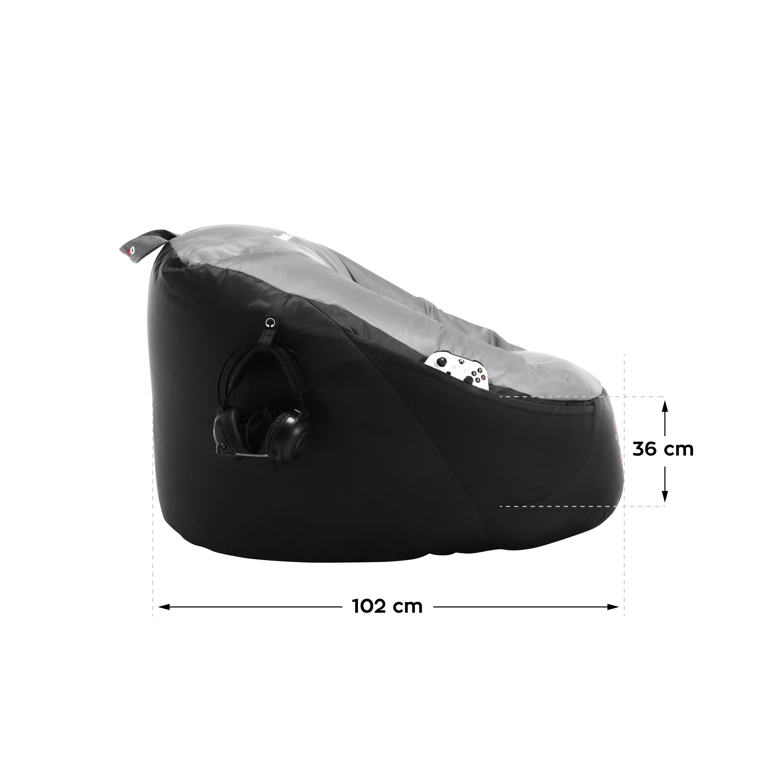huzaro Winner 4.5 worek do siedzenia dla graczy, worek do siedzenia z kieszeniami, komfortowy | Bean Bag & uchwyt na słuchawki – odporny na wodę i zabrudzenia – ergonomiczny kształt – do gier, filmów, książek i relaksu
