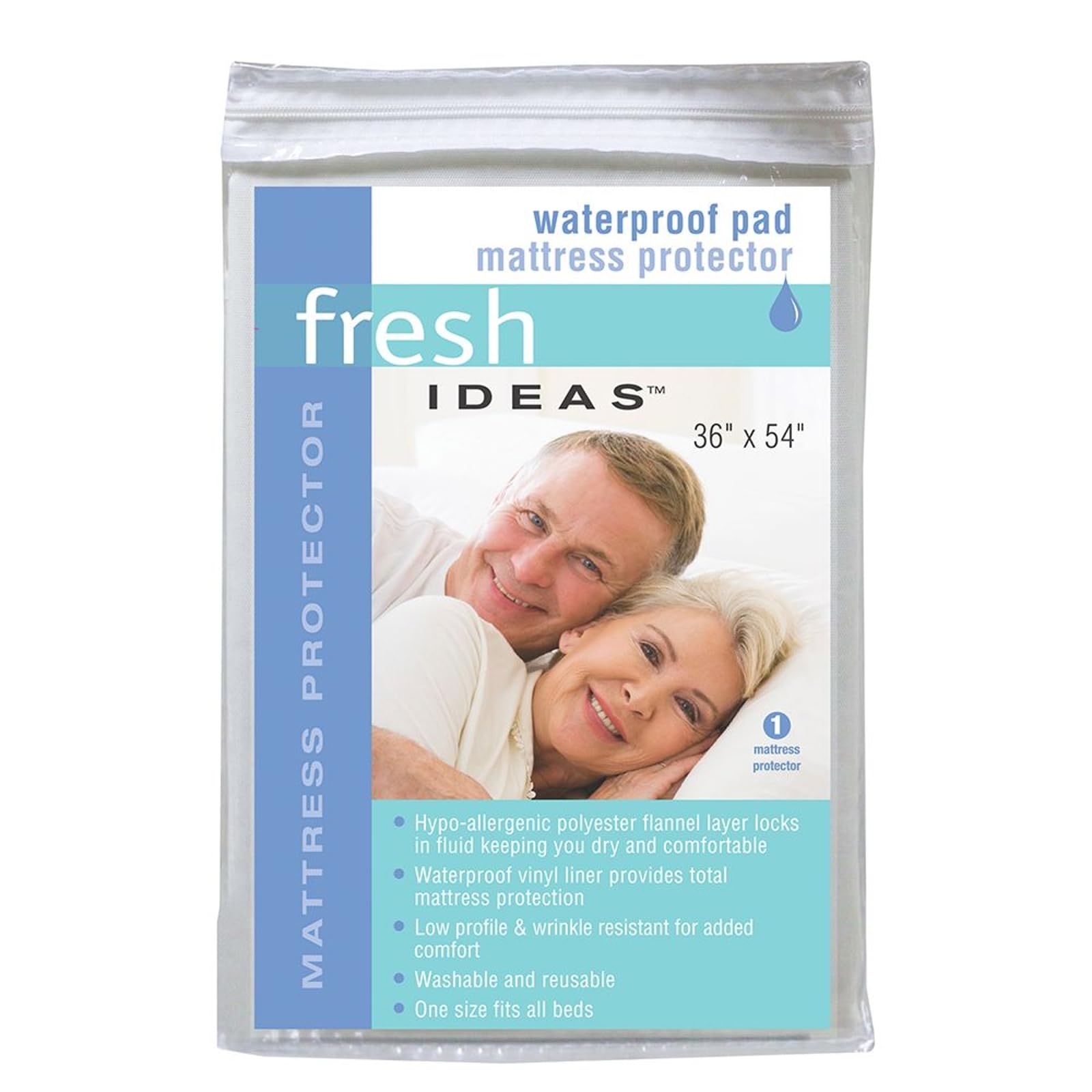 Fresh Ideas Waterproof Pad Mattress Protector 36 x 54 White