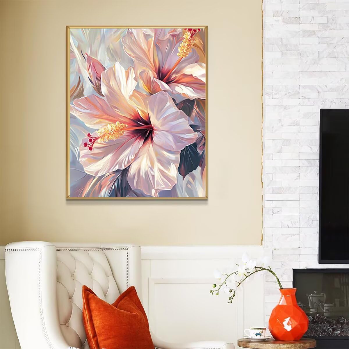 Dipingere con i Numeri Fiore, Paint by Numbers Adulti Pianta, Fai da te Creativi Adulti Quadri da Dipingere Numerati Kit per Decorazione Della Parete di Casa, Regalo 80x110 cm Senza Cornice 67-W