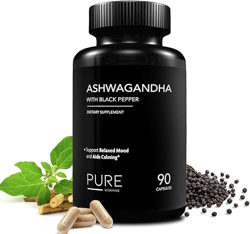 Miniatura 7 de Ashwagandha orgánica 1300 mg con pimienta negra  Alivio natural del estrés y apoyo energético  90 cápsulas veganas  Suplemento de apoyo para el
