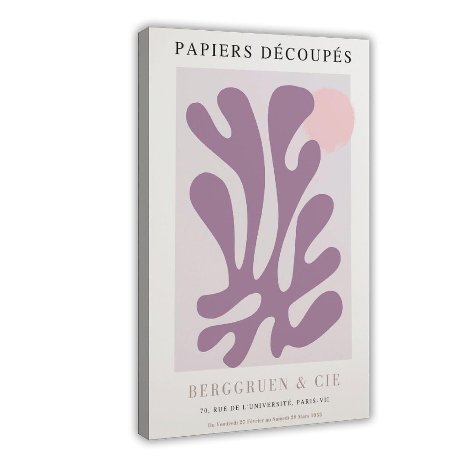 Heyanm Lilac Matisse Print_ Papiers Decoupes Framed Wall Art Canvas Poster Wall Art Paintings For Living Room Bedroom Decoration Frame 16X24inch