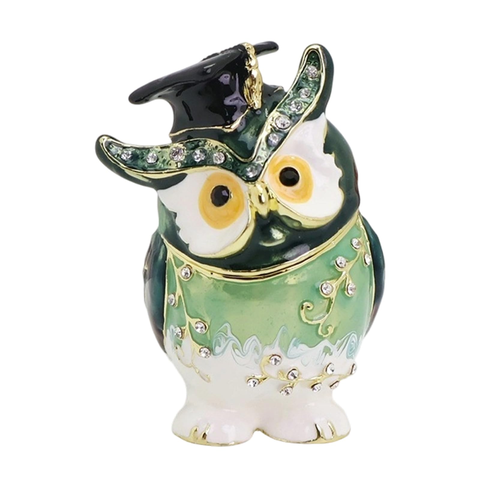 Kaeltsyn Artistic Owl Doctor Shape Small Trinket Box Jewelry Container Metal Texture Suitable for Small Jewelry Organization Doctor Owl Knickknack Box