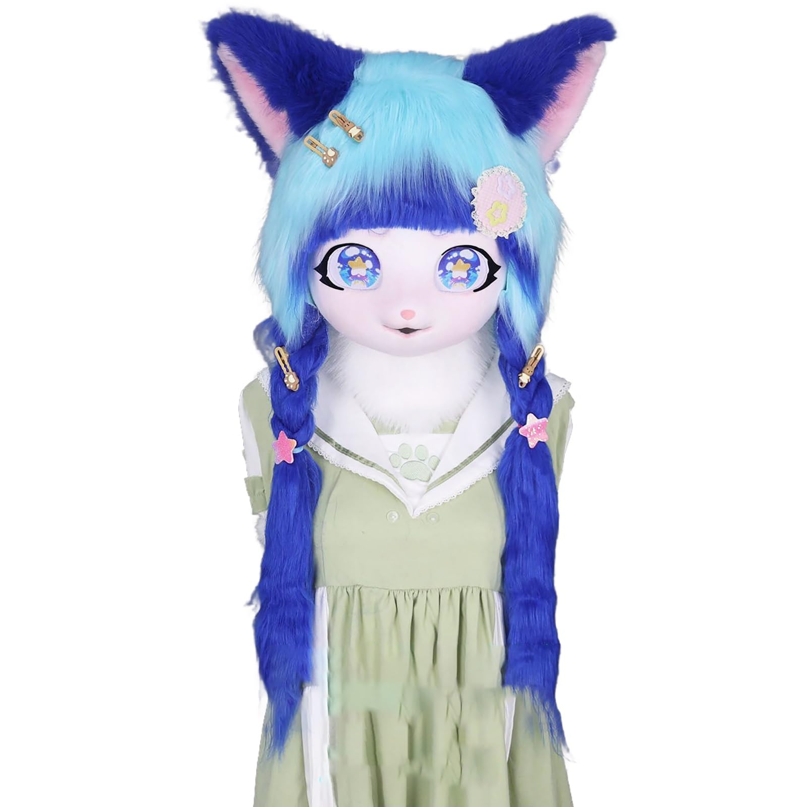 Amazon.co.jp: 大人用猫の着ぐるみヘッドマスク、毛皮のような動物の