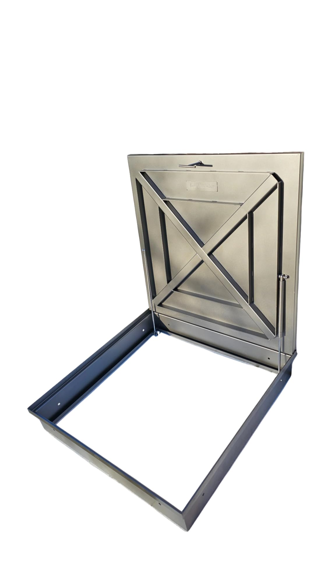 Genérico Tapa de arqueta de Acero Inoxidable para revestir, Disponible en Medidas Personalizadas, con pistones de Gas