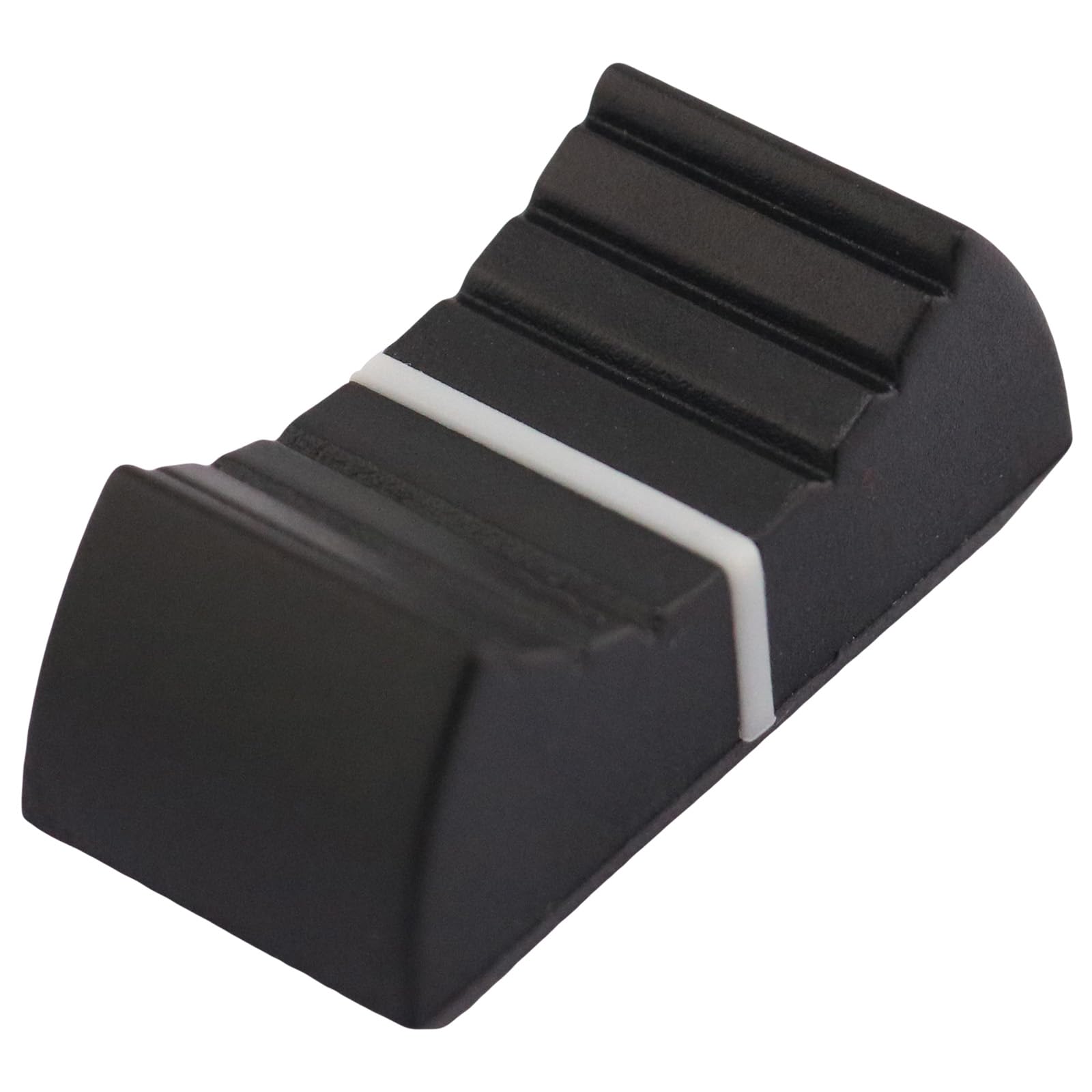 8mm Hole Black Body Linear Slider/Fader Caps Pack of 10 (White) - Image 2