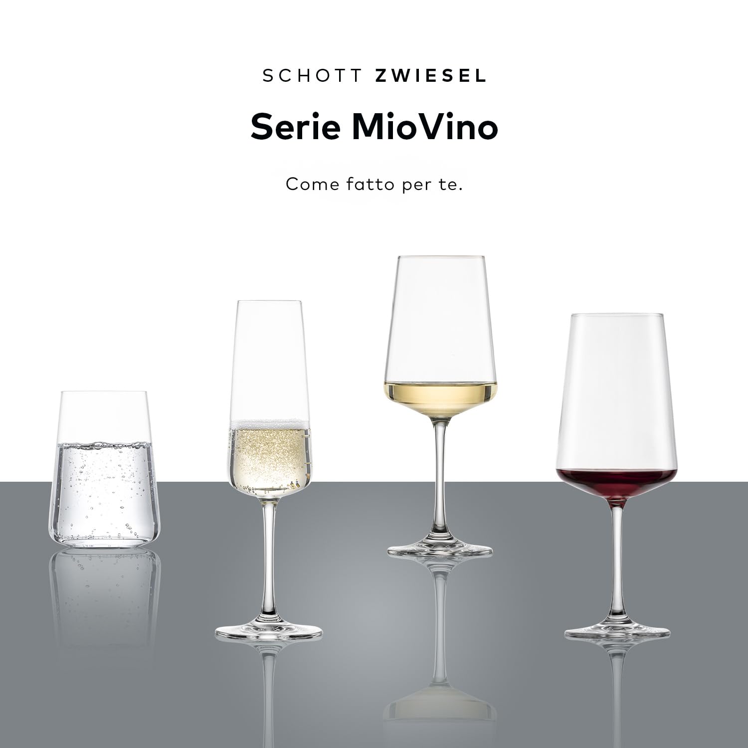 SCHOTT ZWIESEL Set di bicchieri MioVino (set iniziale da 12), moderni bicchieri da vino e da champagne in un set, bicchieri in cristallo Tritan lavabili in lavastoviglie, Made in Germany (art. 124072)
