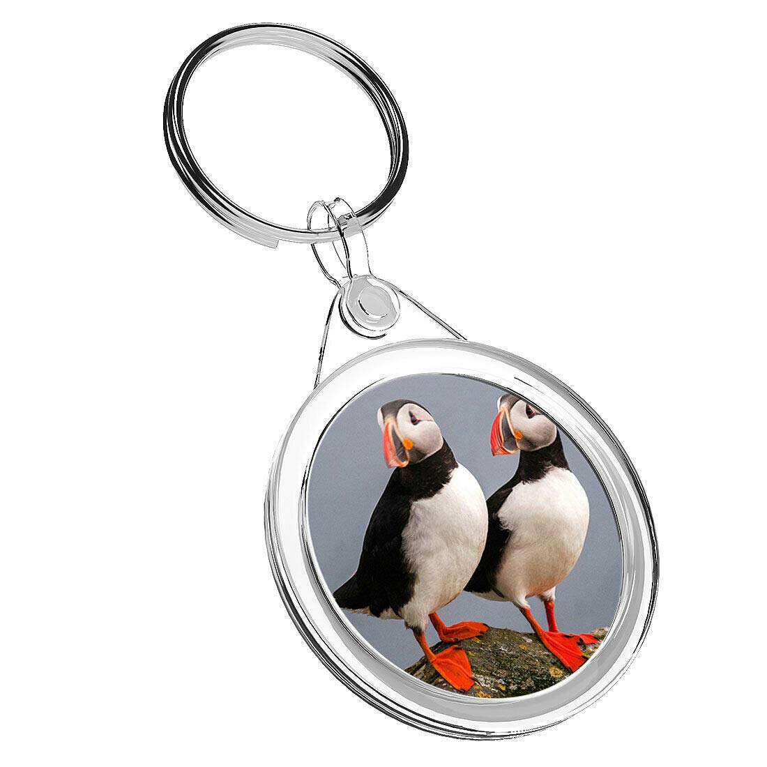 Destination Vinyl Keyrings 1 x Puffin Couple Pelagic Sea - Keyring IR02 Mum Dad Birthday 14150